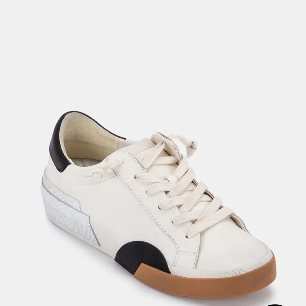 Dolce Vita White and Black Low-Top Sneakers